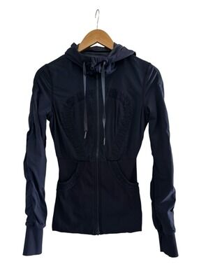 Lululemon Dance Studio Jacket III Inkwell Reversible Hooded Size 6